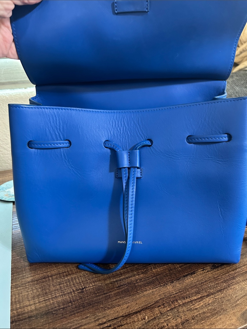 Mansur Gavriel Vibrant Blue Leather Satchel - Picture 3 of 7
